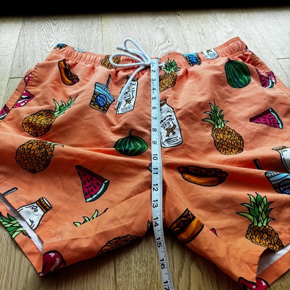 SHEIN FUN PRINTS ORANGE SWIM SHORTS - L - Picture 6 of 12